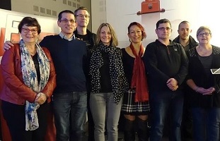 Equipe de l'UD FO 90 mars 2017 avec Michelle Biaggi